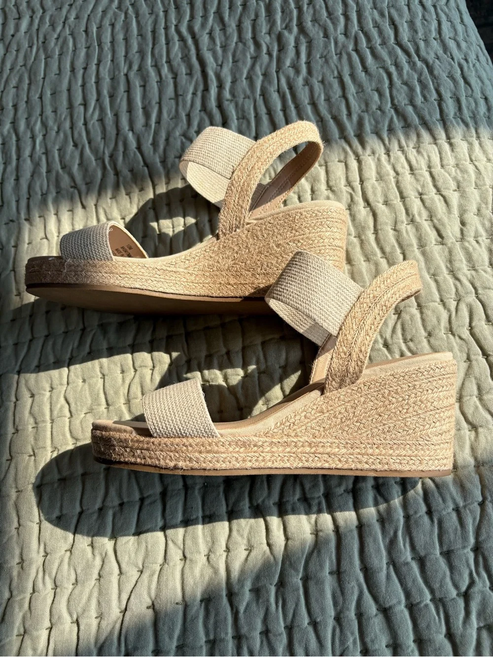 MIA Beige Espadrille Wedge Sandals - Women's Neutral Wedge size 10. NWOTs